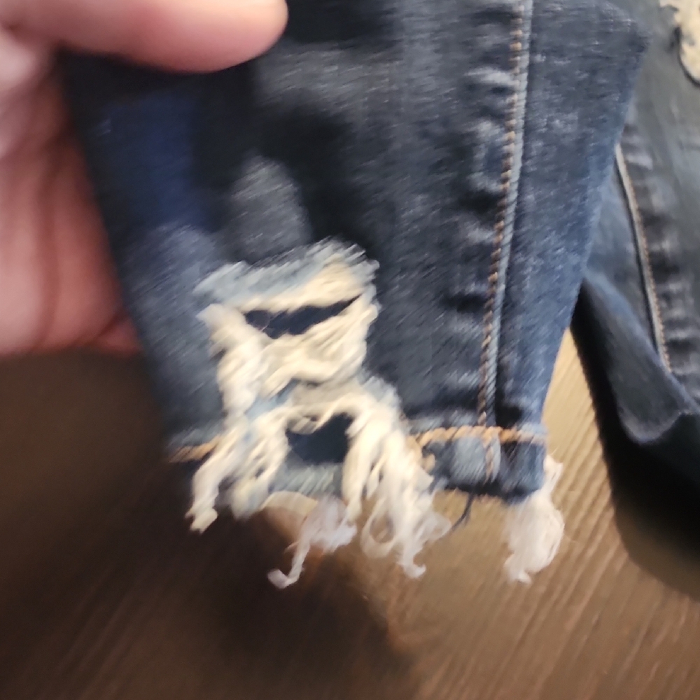 American Eagle Outfitters Ripped Blue Skinny Jeans - Picture 4 of 14